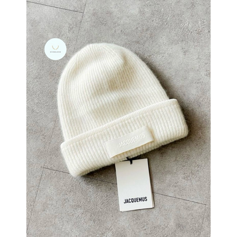 Jacquemus Le Bonnet Gros Grain Beanie Hat Ivory