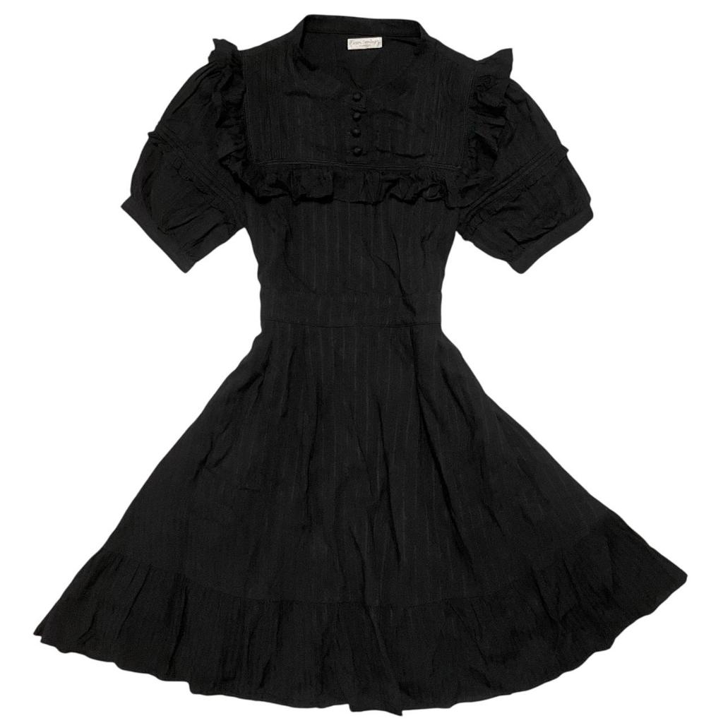 Axes Femme Milkmaid Dark Dollette Gothic Puffy Bodyfit Flare Dress | Grunge lolita academia preppy s