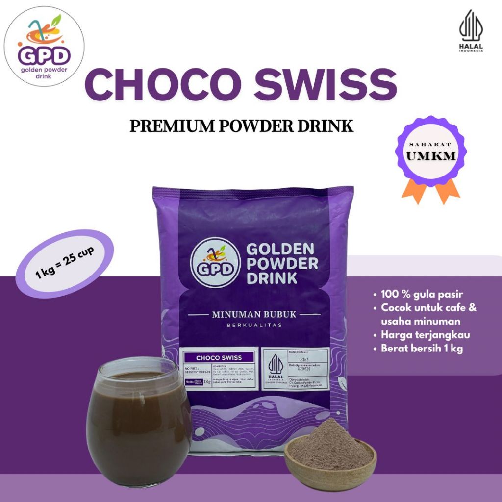

Bubuk minuman Premium - Choco swiss - Golden powder drink