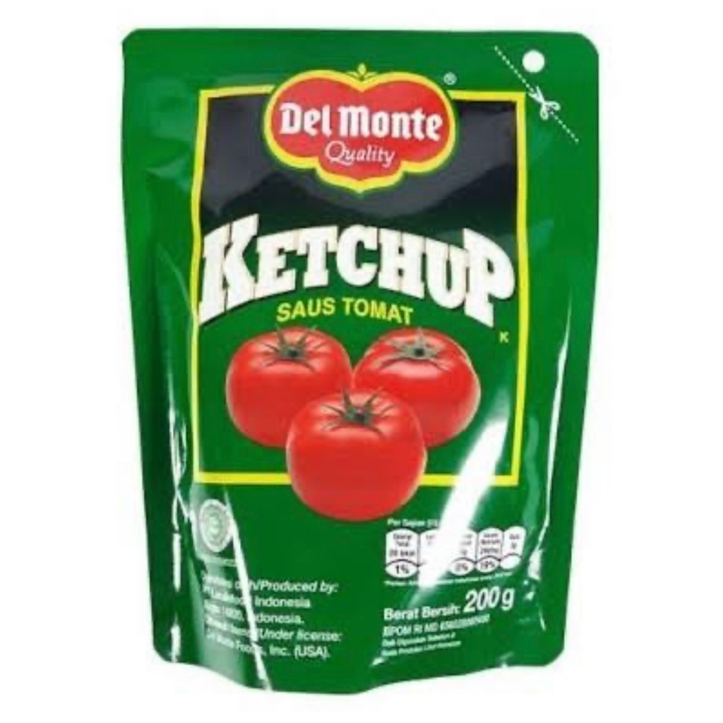 

Delmonte Saus Tomat 200 gr 1 Dus Karton isi 24 pcs / Del Monte Pouch