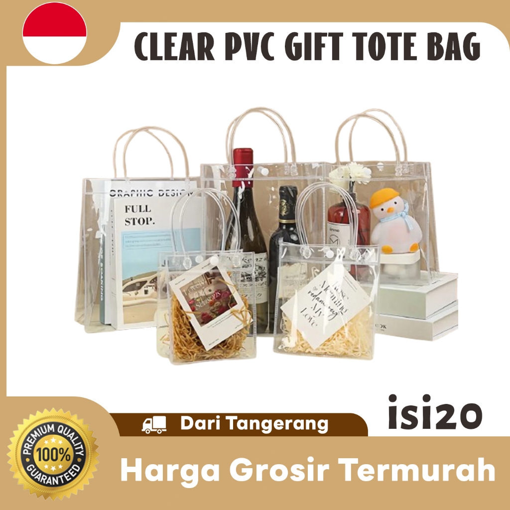 

Tas PVC bening ekstra kuat tahan sobek cocok hadiah dan belanja tersedia isi20