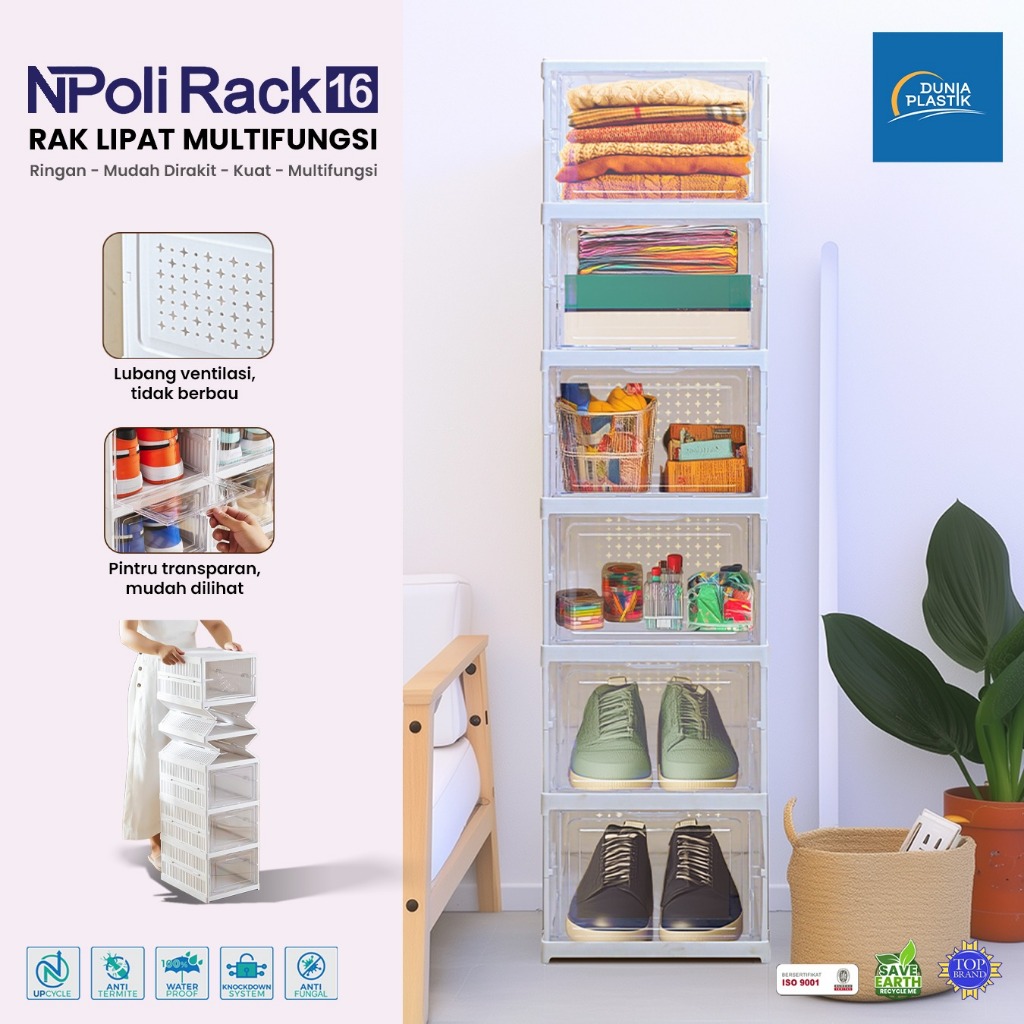 Rak Sepatu/ Rak Sepatu Plastik /Tempat Sepatu / Rak Tas/ Lemari Tas/ Rak Buku NFB 12"  Dunia Plastik