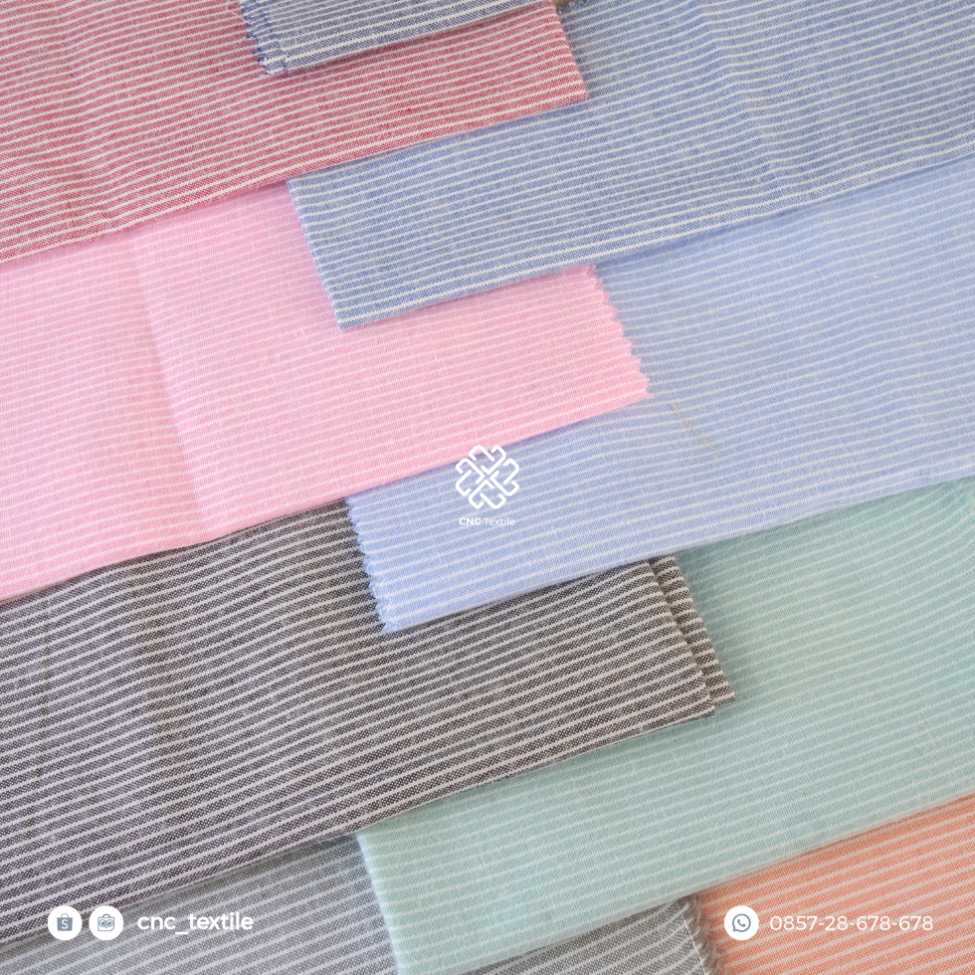 Kain Cotton Salur 212 / Kain Katun Salur / Kain Salur / Kain Stripe (ukuran salur 2 mm)