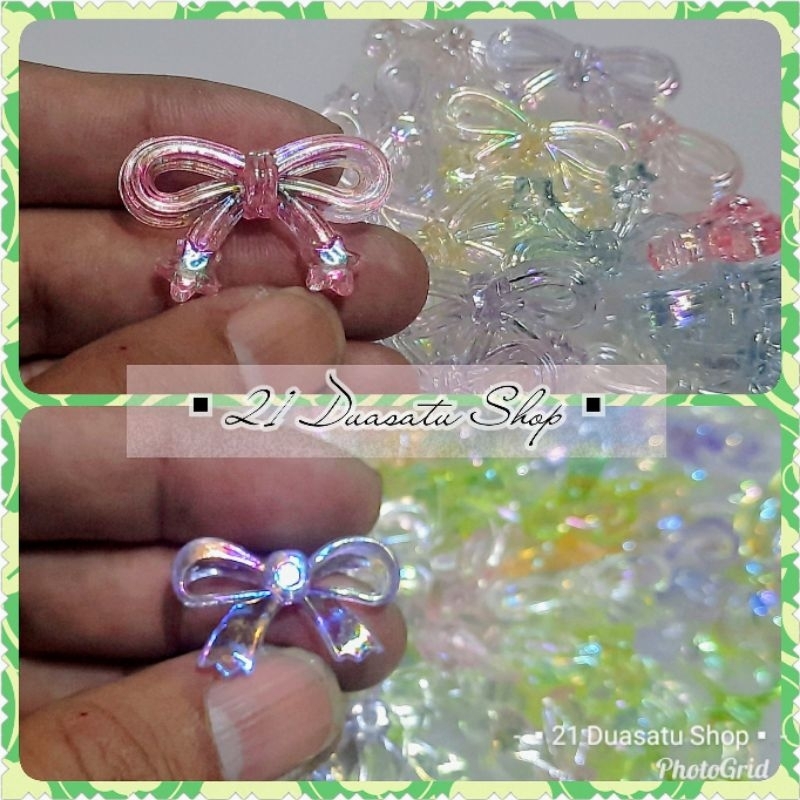 Kadung Tresno (Pon) Manik Akrilik Pita Bening Pelangi Ab Soft Mix Campur Warna/Manik Mote Kerajinan