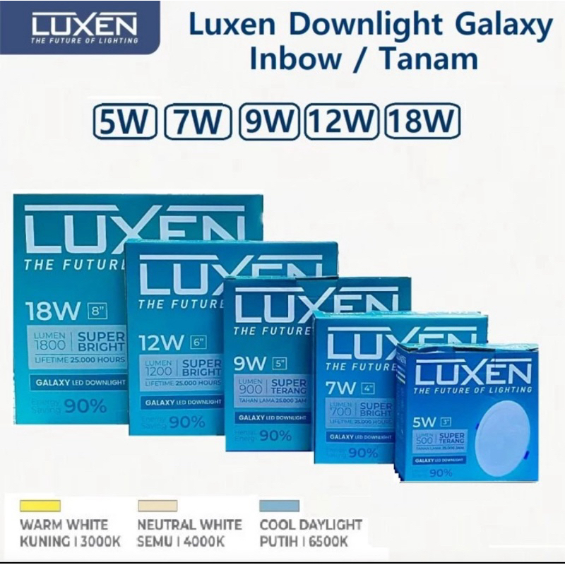 DOWNLIGHT LUXEN 7W LED/ LAMPU PLAFON TANAM 7W LUXEN