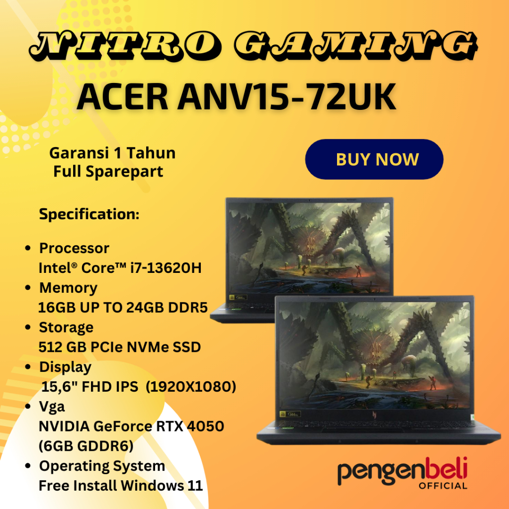 Laptop Gaming Terbaru Performa Unggulan Dan Harga Terbaik / Garansi 1 Tahun / Thunderbolt 4 / Free I
