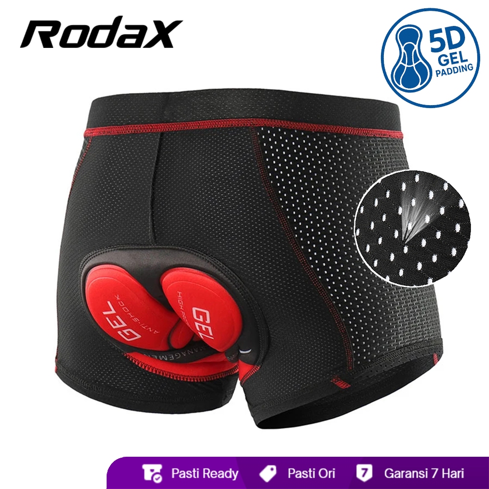 RodaX Gel Pro Padding Cycling Underwear Celana Dalam Sepeda Padding 9D Gel Padding 5D Gel Silicone g