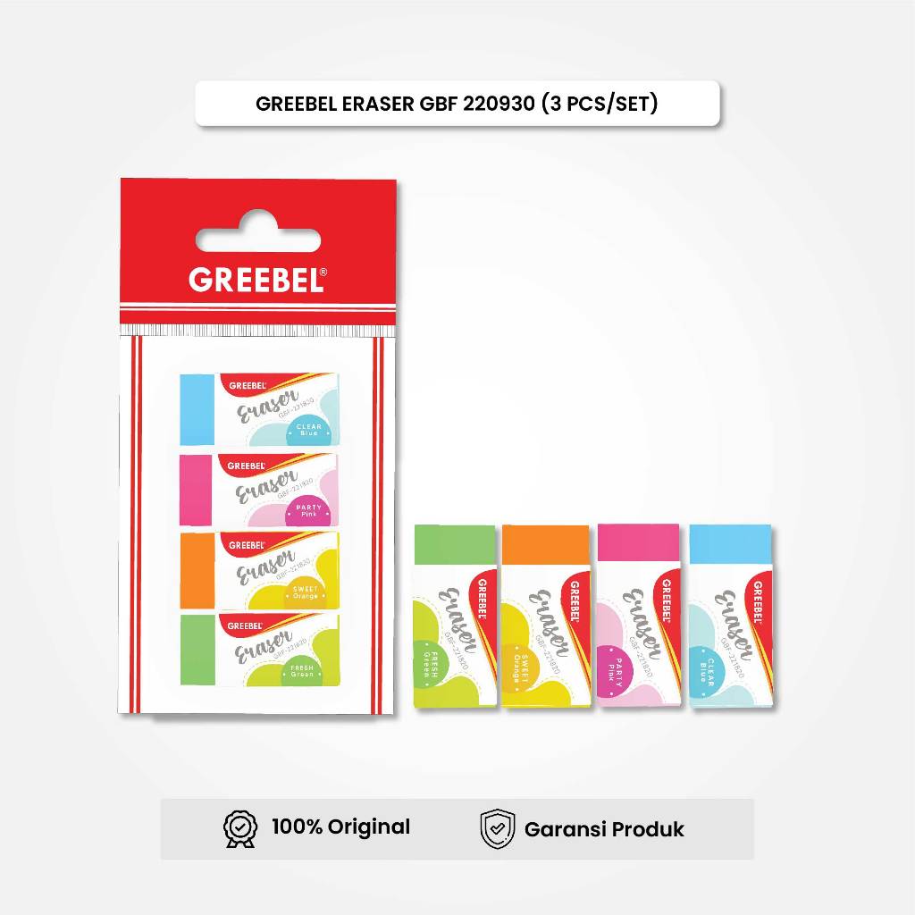 

GREEBEL Eraser Stip Hapusan GBF- 220930 M (4Pcs/Set) Penghapus Pensil