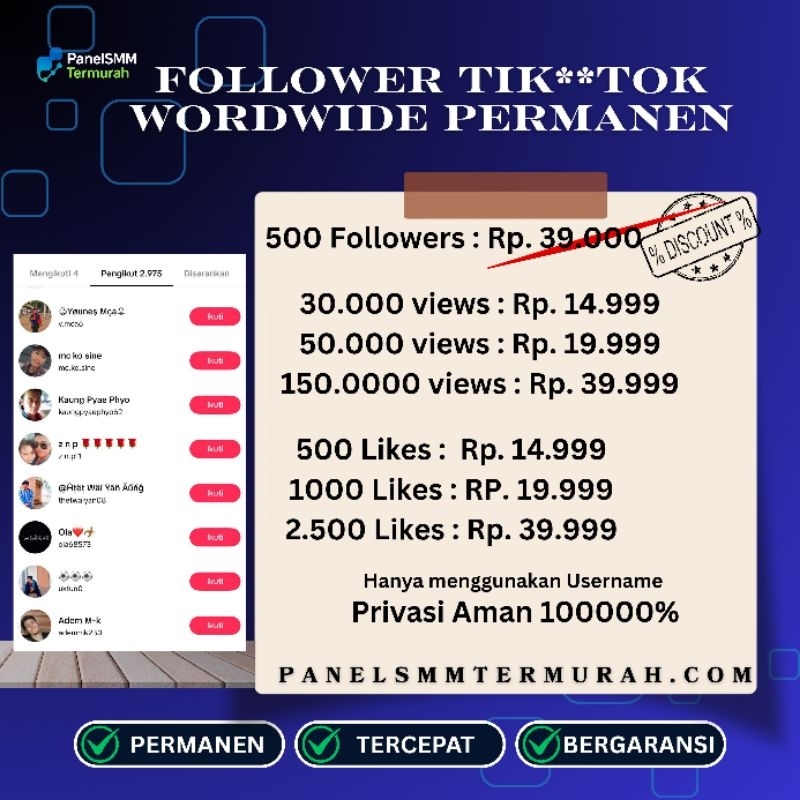 FOLLOWERS TIK**TOK PERMANEN