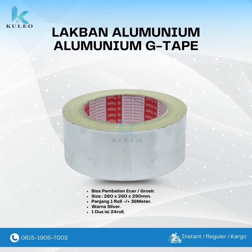 Lakban Alumunium Foil Merk GTAPE / alumunium foil tape G-tape (Tebal)