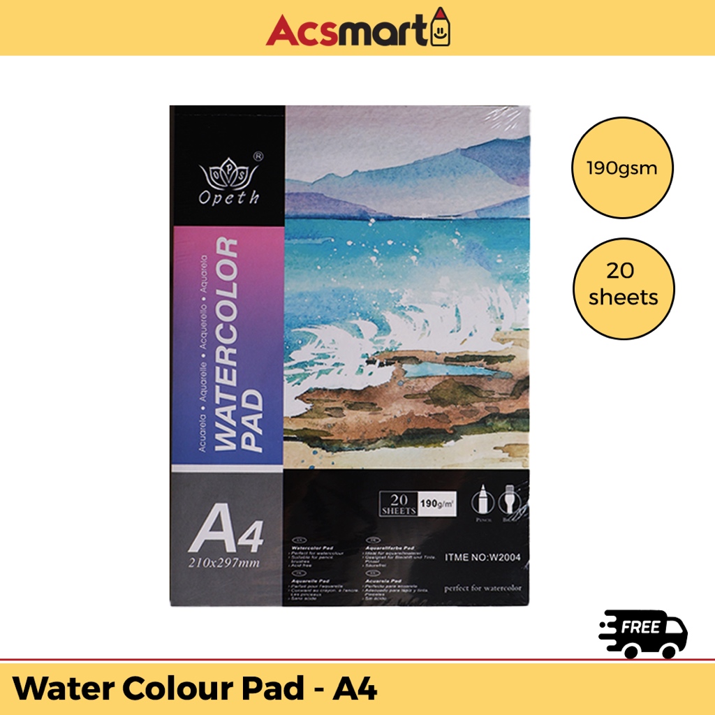 

ACSmart - Water Colour Pad | sketchbook untuk watercolor size A4 A3
