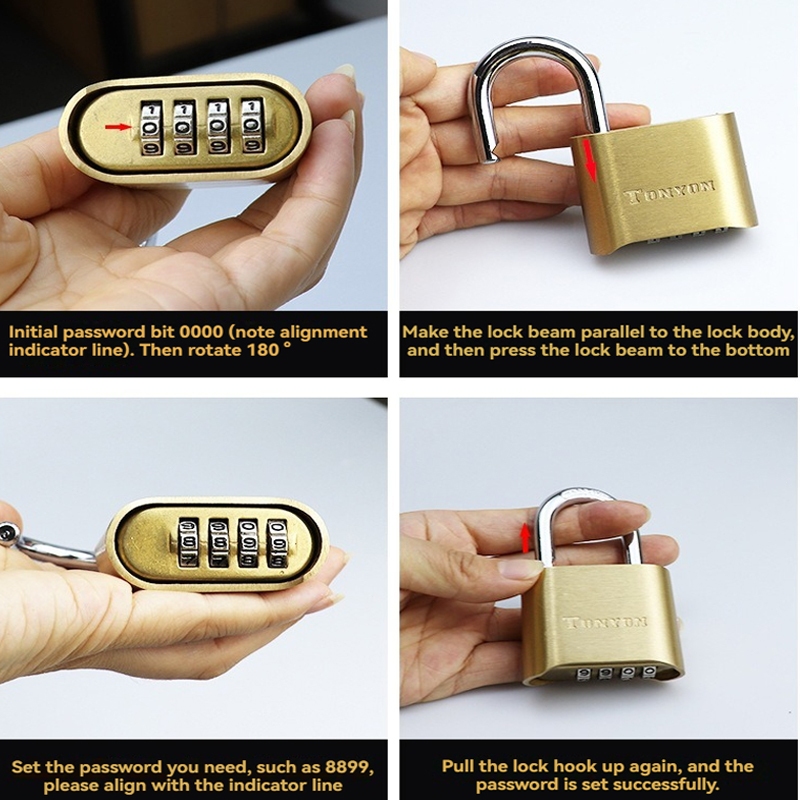 Gembok Padlock Kode Angka Kombinasi 4 Digit Anti Air Gembok Padlock Kunci untuk Pagar Rumah Anti