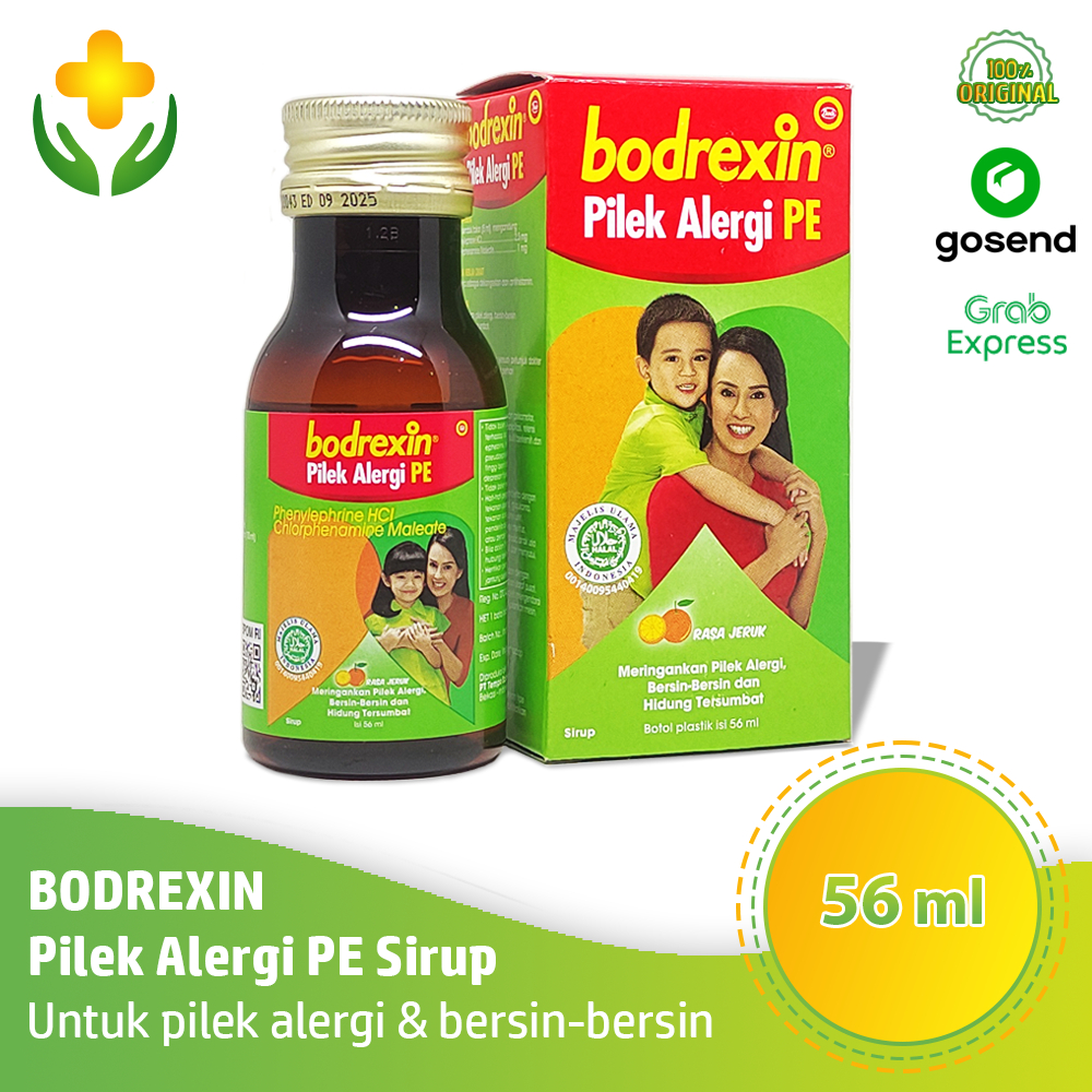 Bodrexin Pilek Dan Alergi PE Sirup 56 ml - Obat Pilek Bersin Hidung Tersumbat