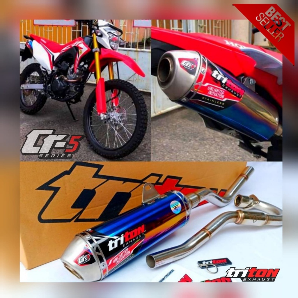 Knalpot Crf150 Klx150 Wr155 Original Triton Suara Bass Gahar 3 Wana Bergaransi