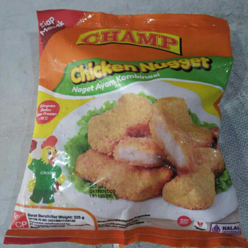 

Champ naget ayam 225gr / Chicken nugget / chicken naget
