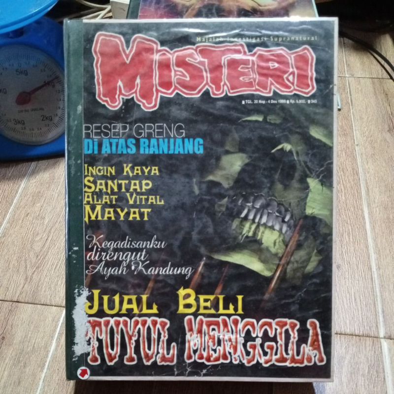 majalah misteri, tahun 99, bundel hardcover isi 8, kondisi baik, used seken bekas preloved original