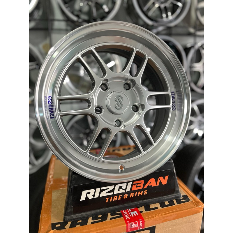 velg rpf r15 hyper silver lip polish pcd 5x114 lebar 6,5 kondisi baru