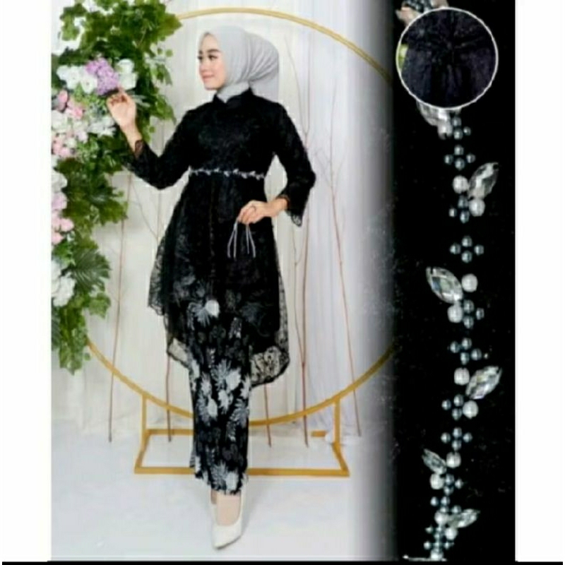 kebaya Aurora Lesti mutiara / kebaya modern Payet / setelan kebaya Lesti kejora / kebaya pengantin b