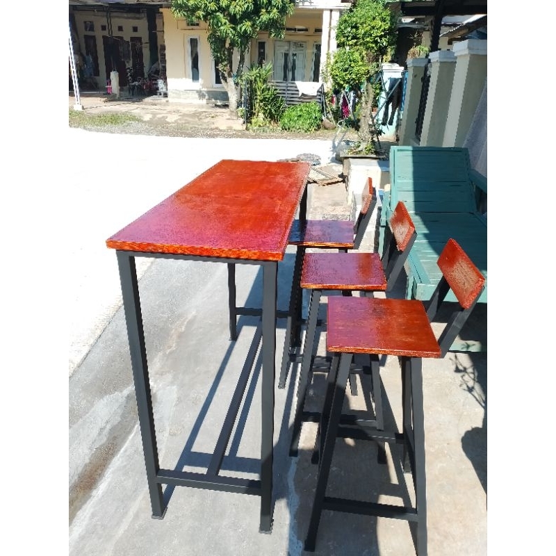 meja dan kursi cafe industrial