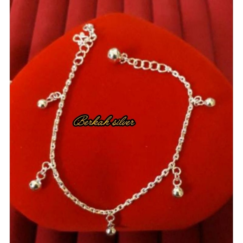 Gelang kaki perak murni bayi dan anak 4,5g (kode 23)