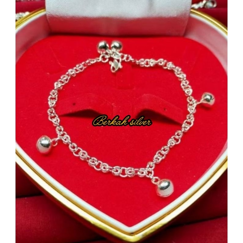 Gelang kaki perak murni full lonceng bayi dan anak 7g (kode 27)
