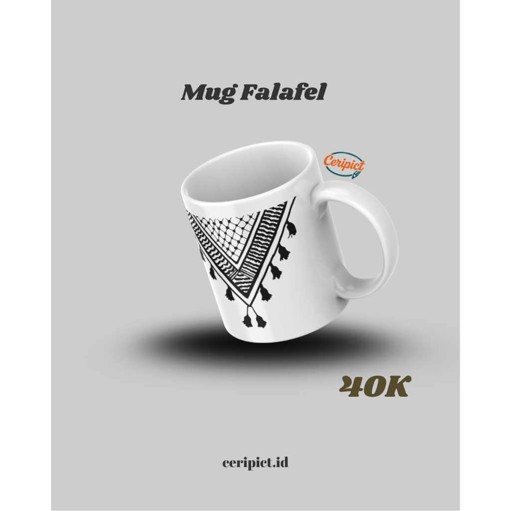 MUG Palestina - Cangkir Pola Keffiyeh Palestina