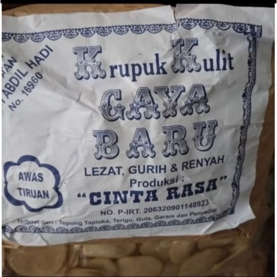 

Kerupuk Krupuk Sari Kulit Gaya Baru lezat gurih & renyah 1 ball bal pak 5kg berat 5 kg produksi Citra Rasa