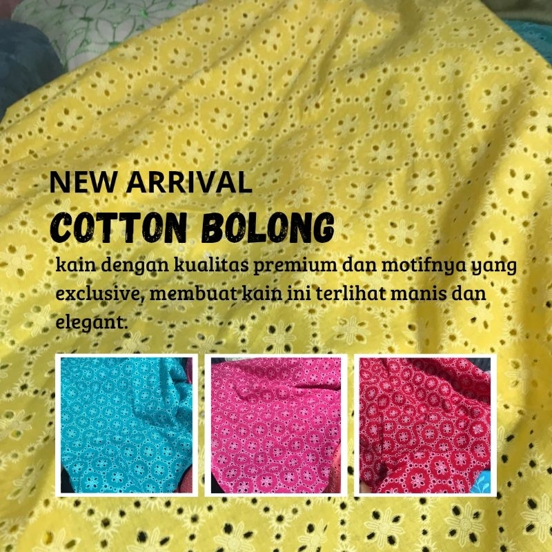 (COD) bahan katun bolong / kain katun bolong / bahan meteran katun bolong (harga 0,5meter)