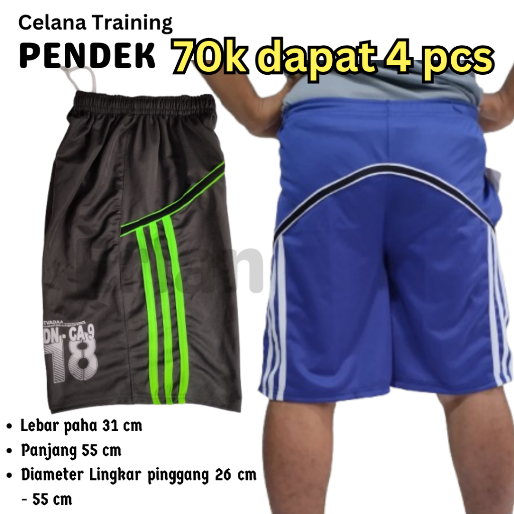 4 pcs Celana Olahraga Pendek/Celana olahraga pendek selutut pria wanita murah nyaman