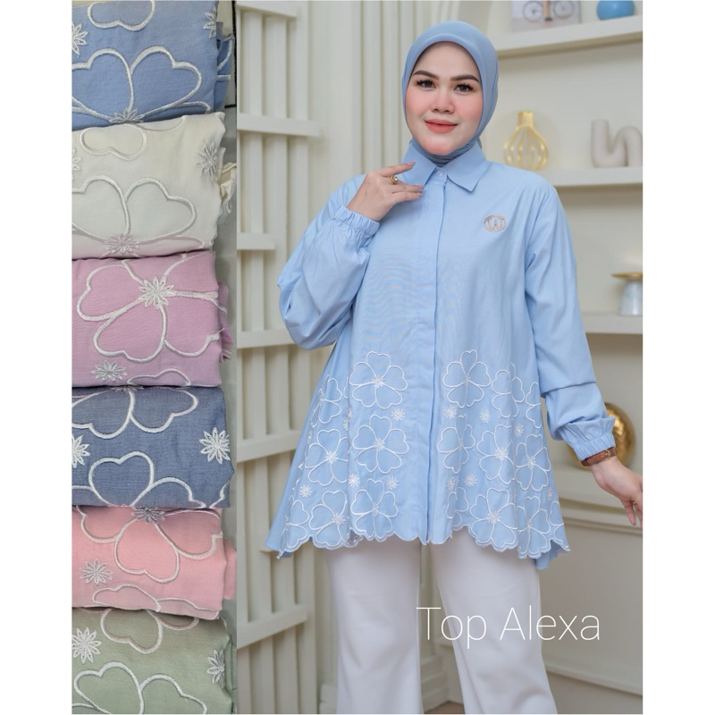 Top Alexa Winody Update Fashion Terbaru Winody Atasan Wanita Kekinian Hijab Friendly kemeja Tangan P