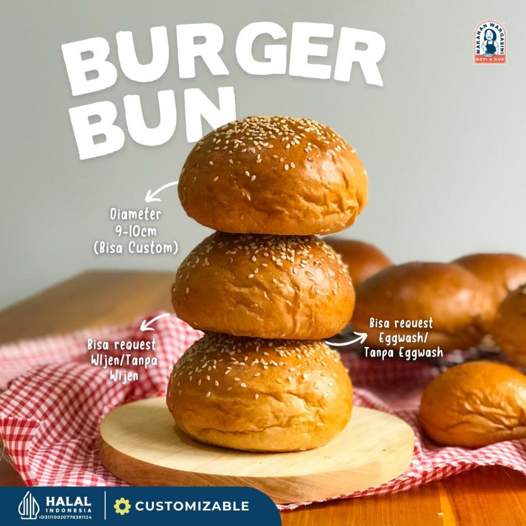 

Roti Makanan Wargasini | Roti Burger Bun Diameter 10cm / Supplier Roti UMKM