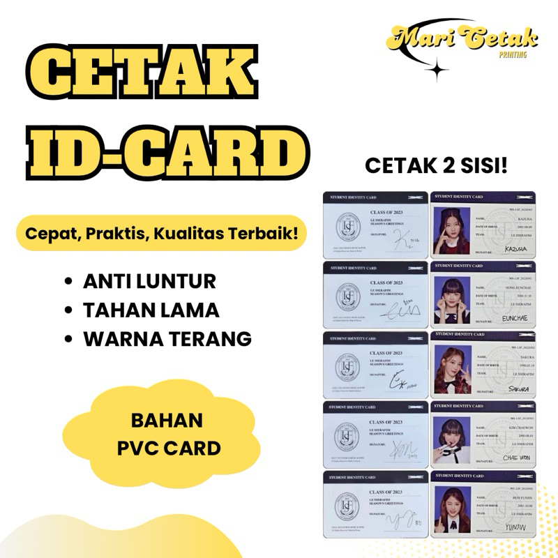 

CETAK ID CARD BAHAN PVC I SUPER HIGH QUALITY