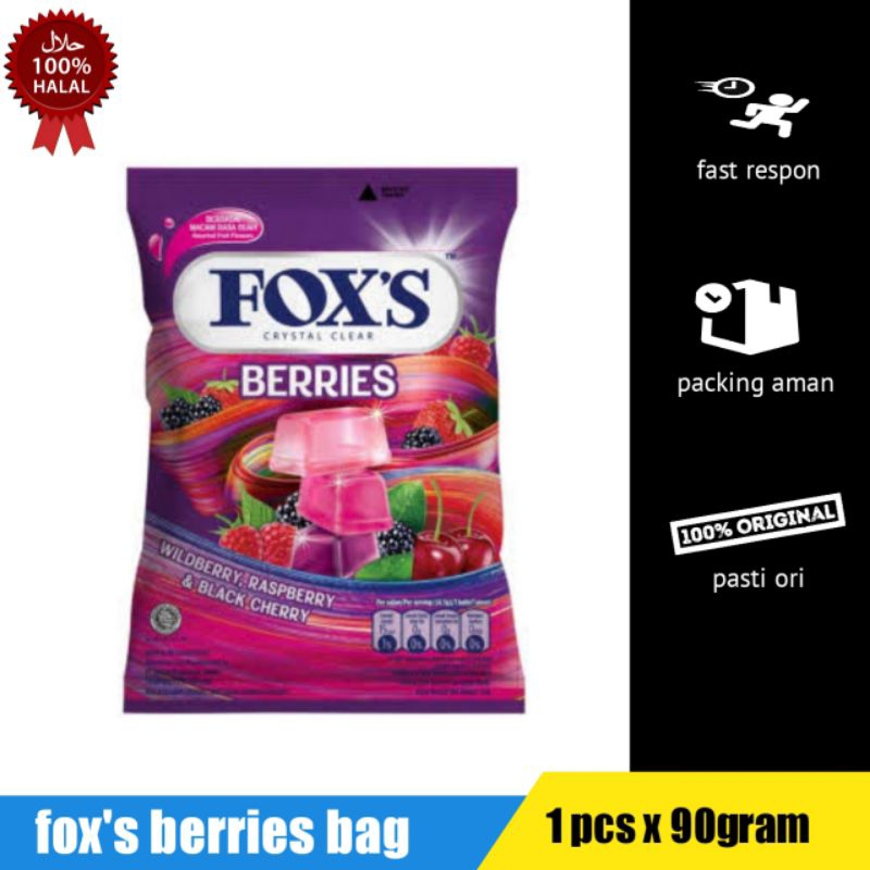 

Permen fox's bag FOX'S clear Rasa berries 90 gram