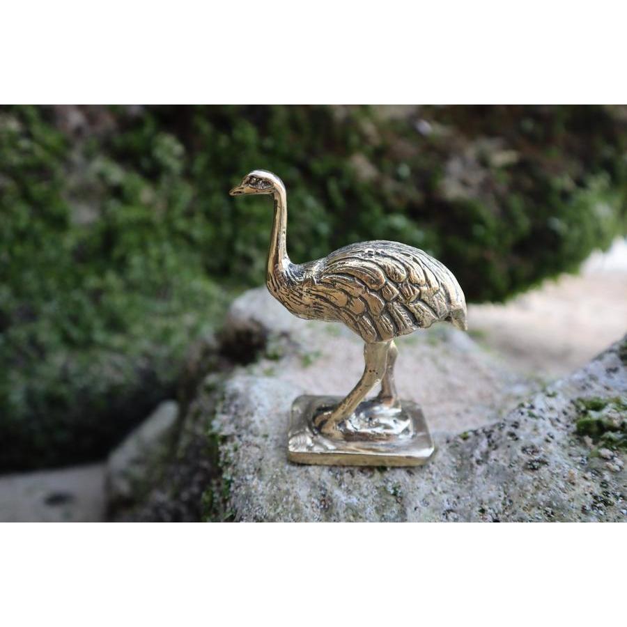 Patung burung unta kuningan - besar