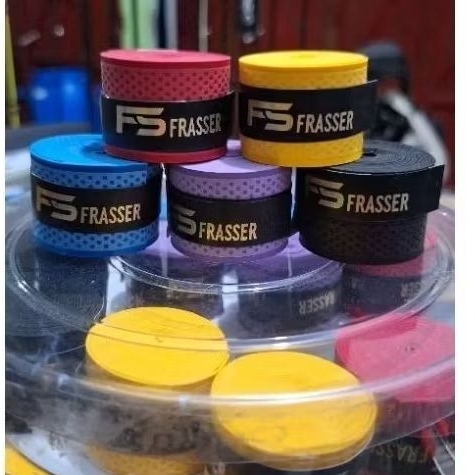 GRIP RAKET MERK FRASER MOTIF BINTIK | GRIP JORAN PANCING | GRIP RAKET BADMINTON/TENIS | ANTI SLIP & 