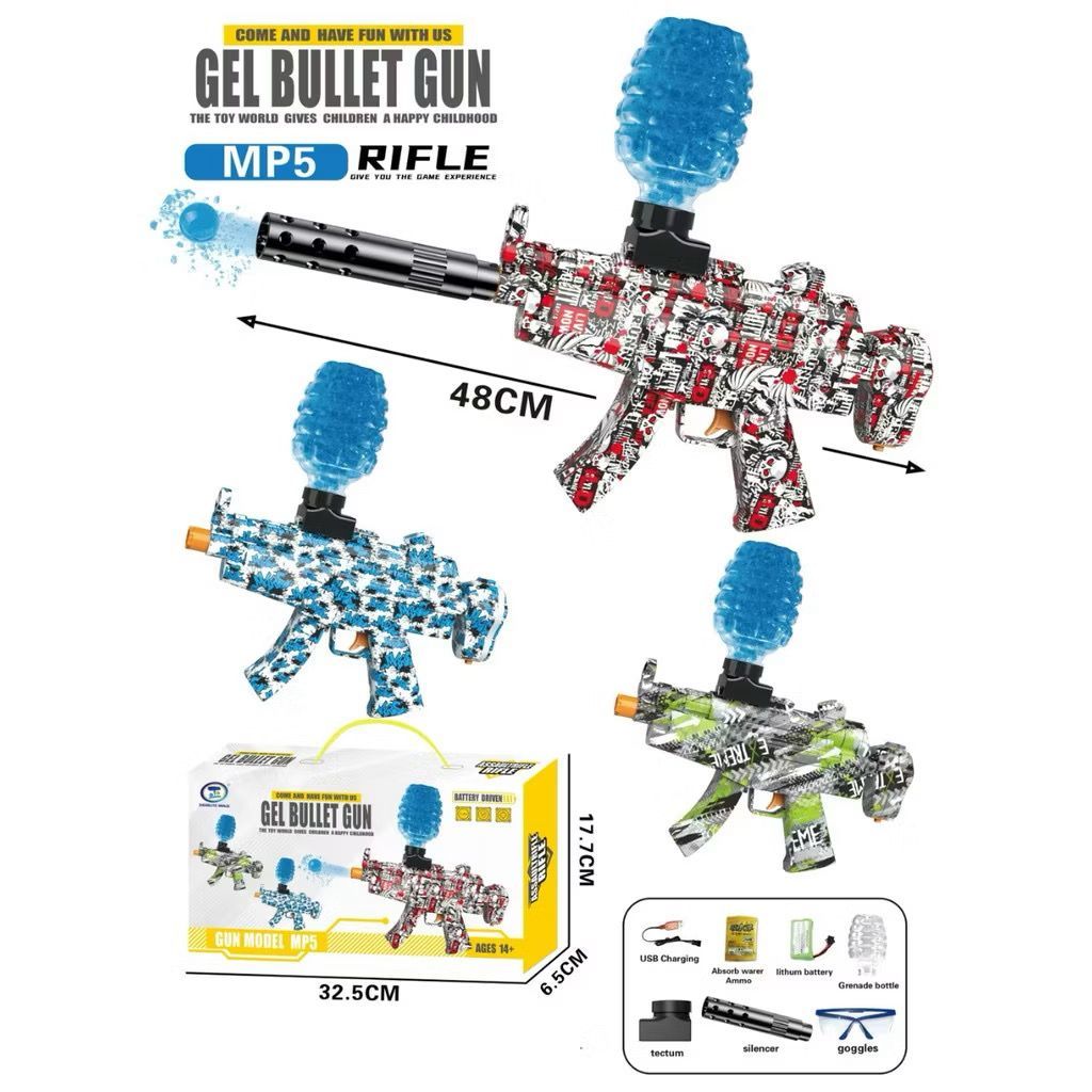 Pistol Mainan Anak M416 / MP 5 Peluru Gel Electric Water Gel Blaster Gun Super Sharp Shooter Mainan 