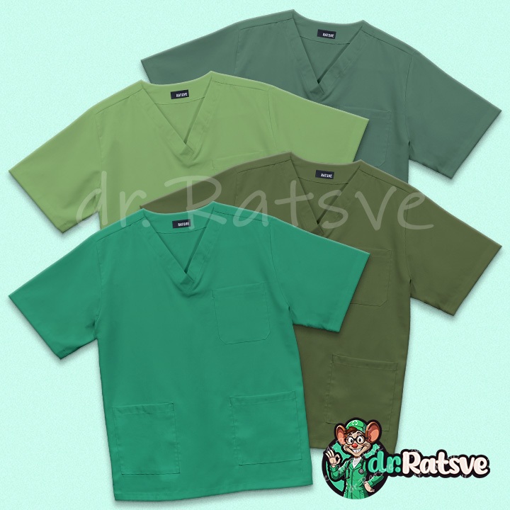 Atasan Baju Jaga Perawat Lengan Pendek / Baju OK - WARNA 3 - Scrub Dokter Ratsve [BAJU SAJA]