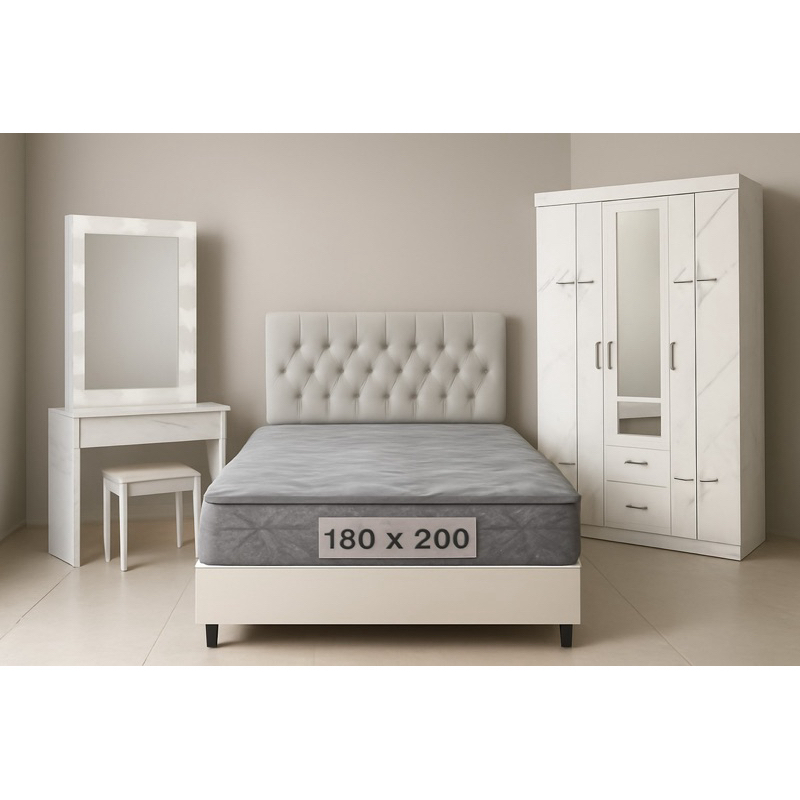 PAKET LENGKAP | BEDSET | PAKET HANTARAN | Lemari , Meja Rias , SpringBed 1 Paket