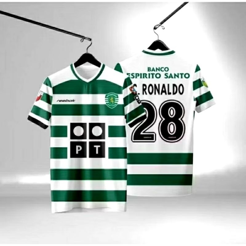 JERSEY SPORTING LISBON, HOME 2003-2004 SPESIAL CR7 GRATIS NAMA DAN NOMOR PUNGGUNG