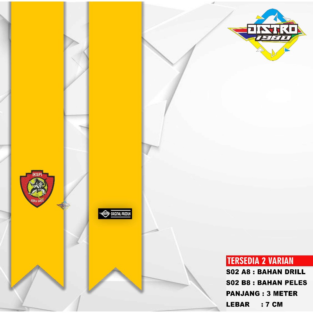 Sabuk Kuning IKS.PI KERA SAKTI S02 A8 Bahan Drill Custom Nama