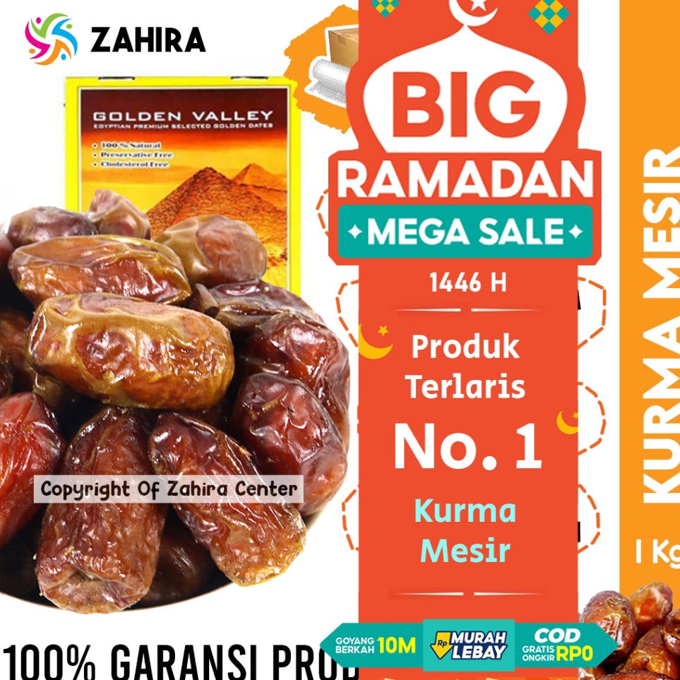 

Kurma Basah Mesir Madu 1KG BPOM Golden Valley Gizza Rehab Barari Untuk Puasa Nabeez Enak Bergizi