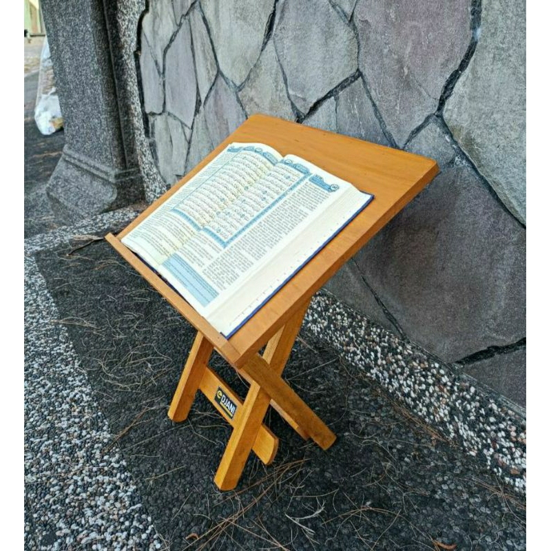{Kemiringan meja bisa disetel} Meja Baca Al Quran/ Meja Tahfidz/ Meja Lipat Model Miring Kayu Pinus