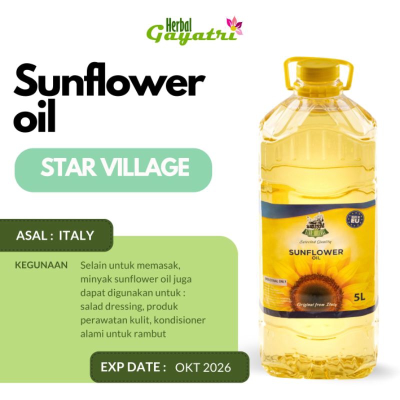 

Star Village Minyak Biji Matahari / Sunflower Oil 5 Liter