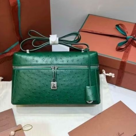 MYMA'S LOPINA OSTRICH LEATHER Extrapocket bag