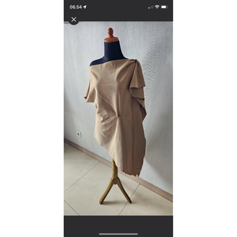 baju coklat off shoulder