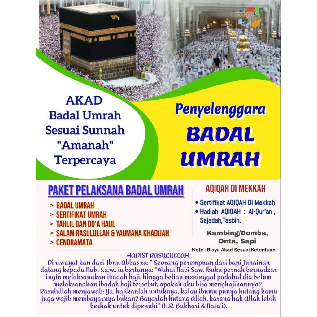 BADAL UMRAH (KEWAJIBAN UMRAH PENGGANTI BAGI HAMBA ALLAH YANG TELAH TIADA DAN UDZUR )