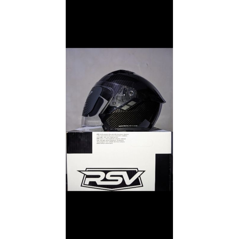 Helm Half Face Rsv Sv300 Carbon Glossy Double Visor