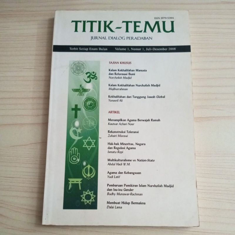 BUKU TITIK TEMU JURNAL DIALOG PERADABAN VOLUME 1 NOMOR 1 2008