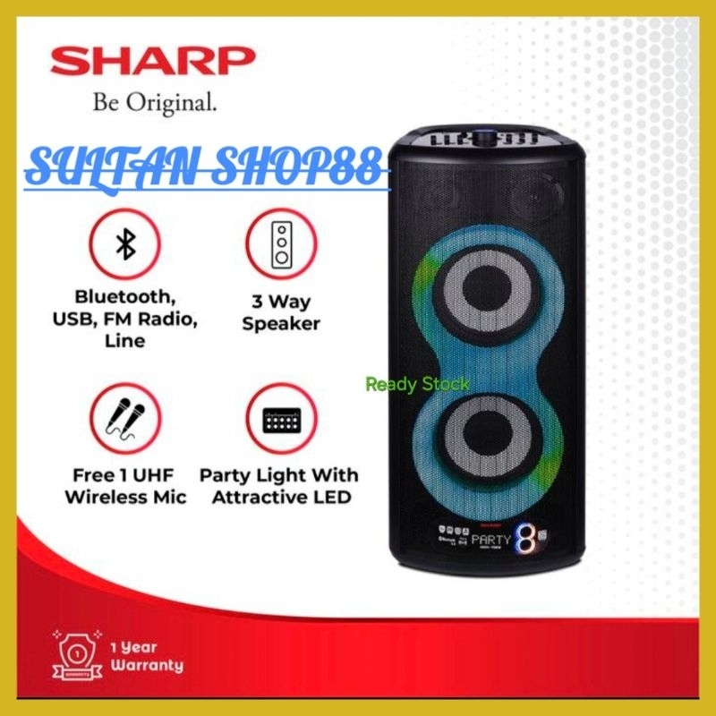 SHARP SPEAKER AKTIF PARTY CBOXPS8CB 8 INCH I SPEAKER AKTIF SHARP CBOXPS8CB