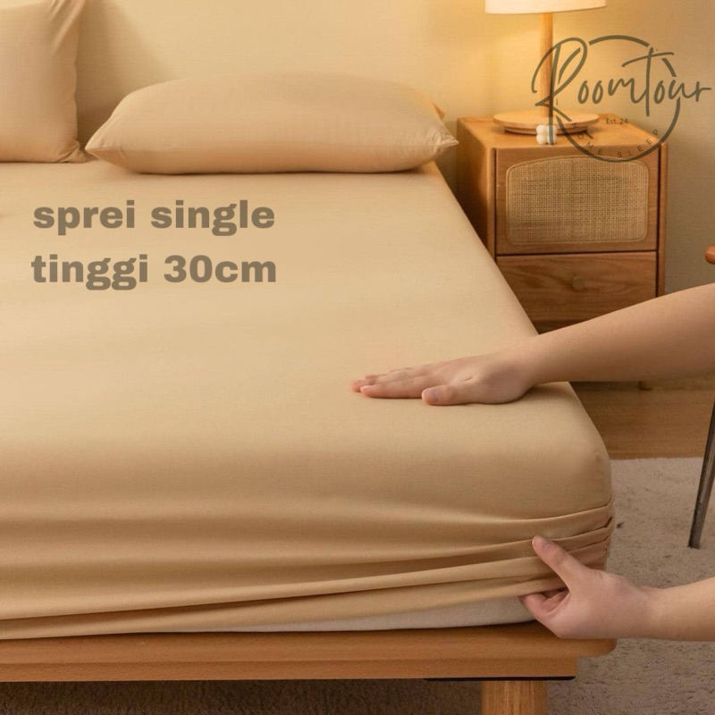 SPREI SINGLE SET TINGGI 30 / SPREI SET POLOS SINGLE TINGGI 30 / sprei polos tinggi 30 120x200 90 100